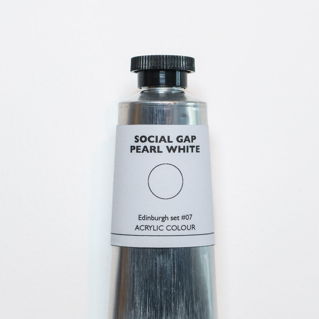 A tube of Social Gap Pearl White