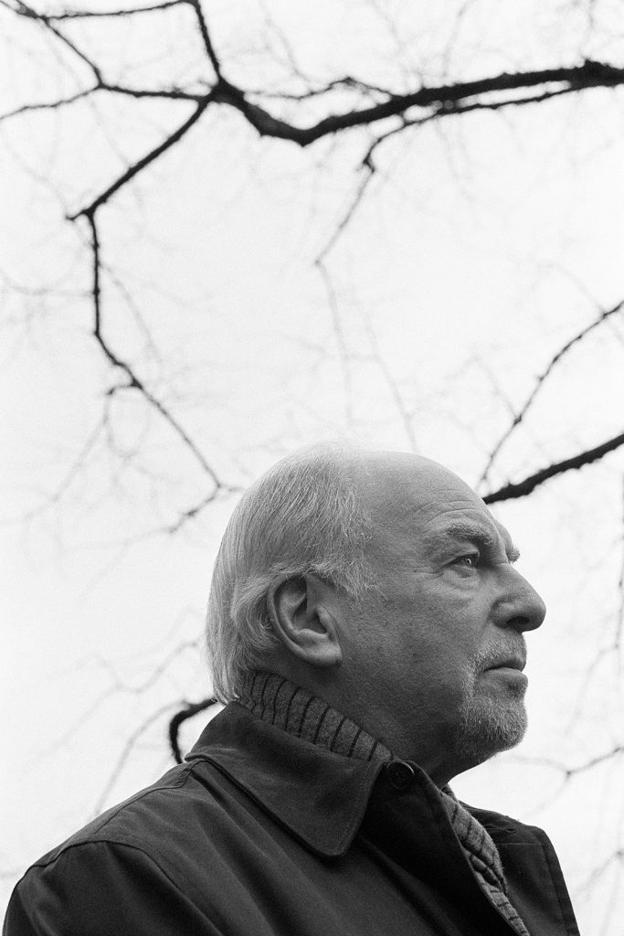 Side black and white portrait of John McLeod, Scottish composer.